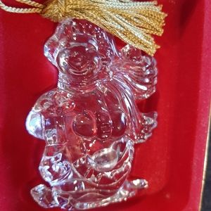 Vintage Gorham Snowman w/ Gift Full Lead Crystal Ornament Made in Germany